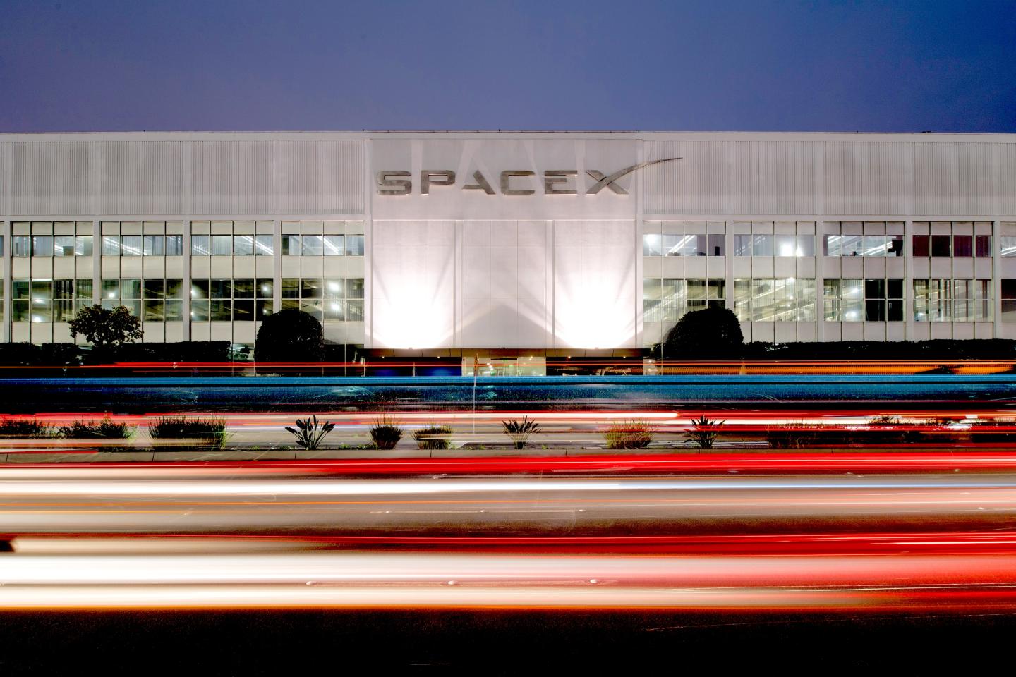View of SpaceX building