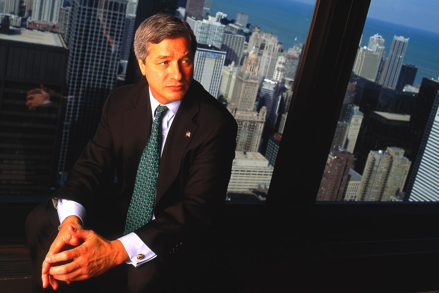 Jamie Dimon in a New York skyscraper.