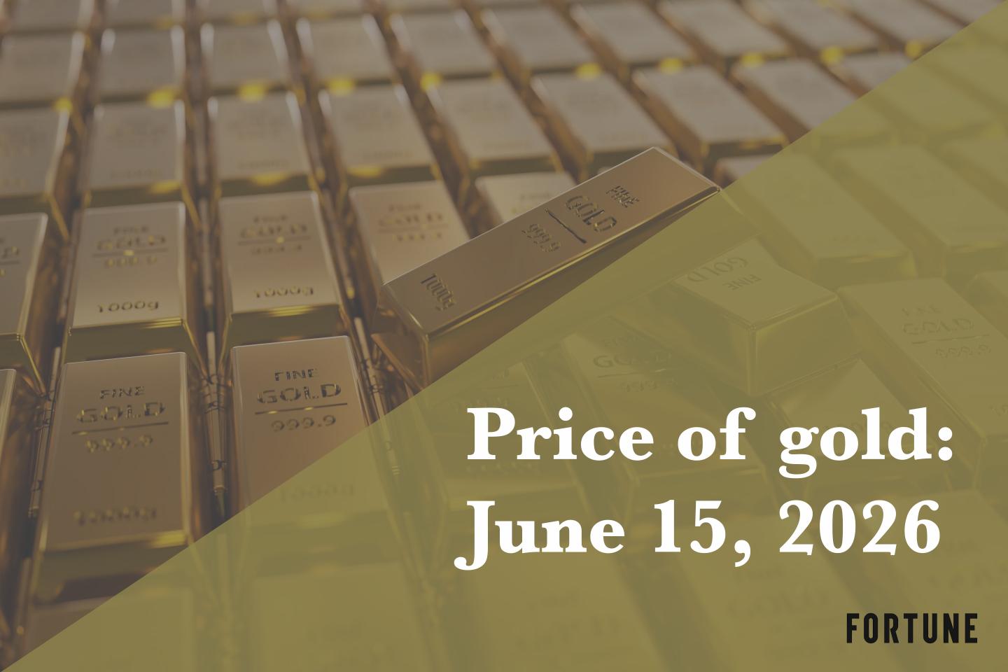 Current price of gold as of June 15, 2026