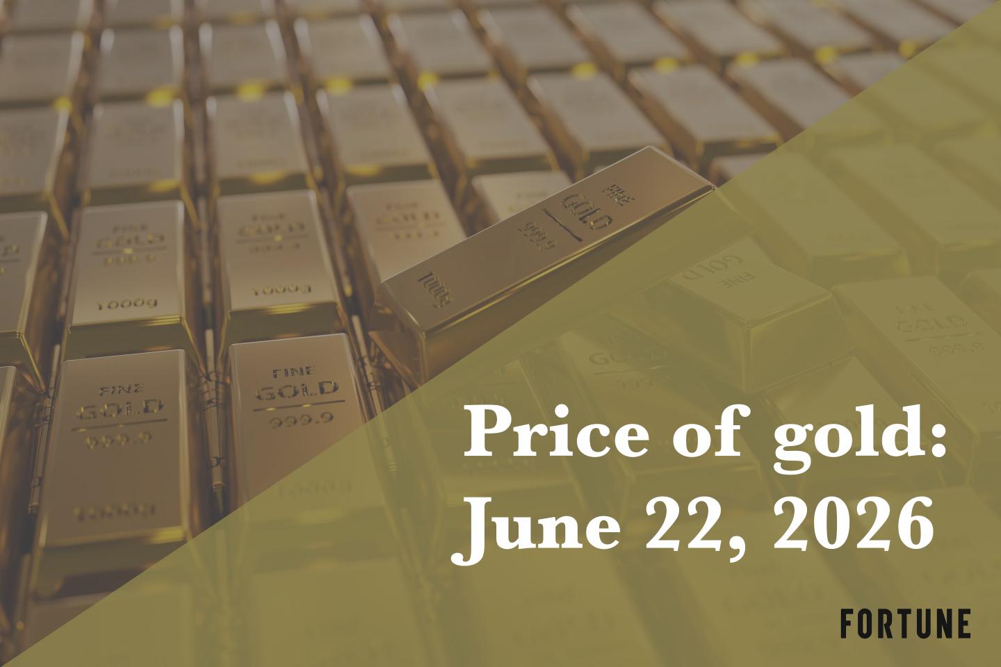 Current price of gold as of June 22, 2026
