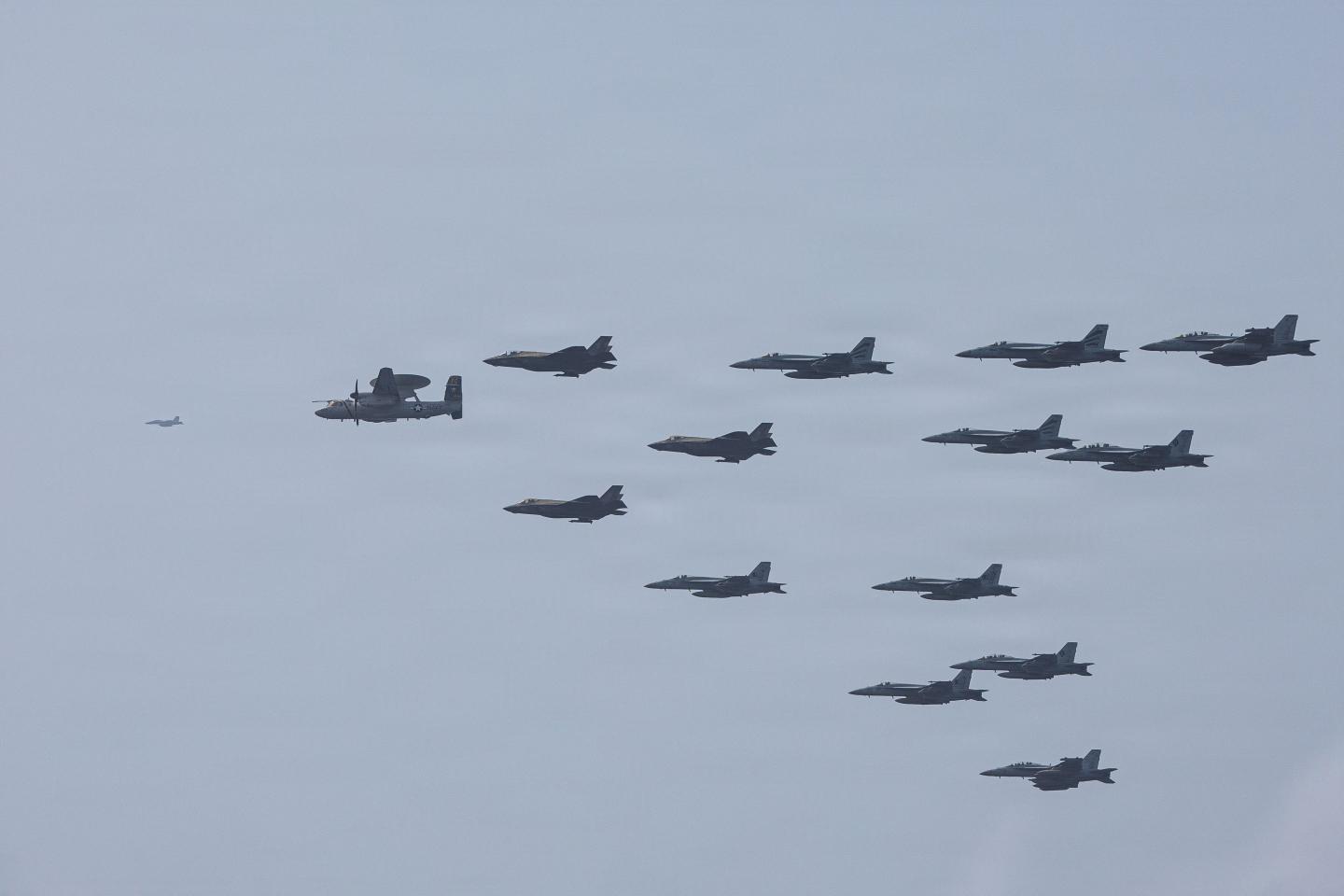 U.S. Navy aircraft transit the Arabian Sea in close formation as CENTCOM forces continue to promote regional security and stability, June 30, 2026.