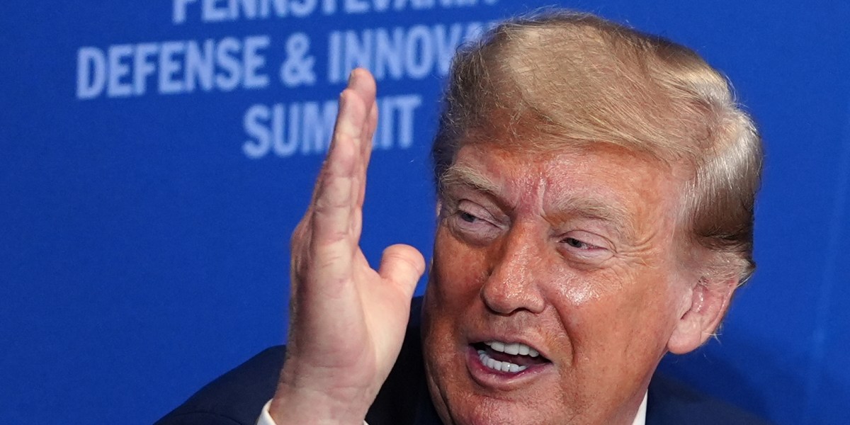 Trump insists ‘Iran is unhappy right now’ while venting about ‘electric catapults that don’t work’ at defense tech summit
