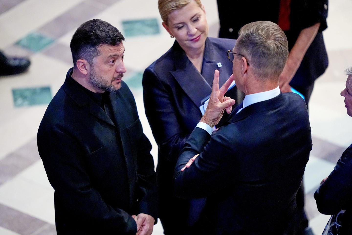 Photo of Zelenskyy before the funeral service