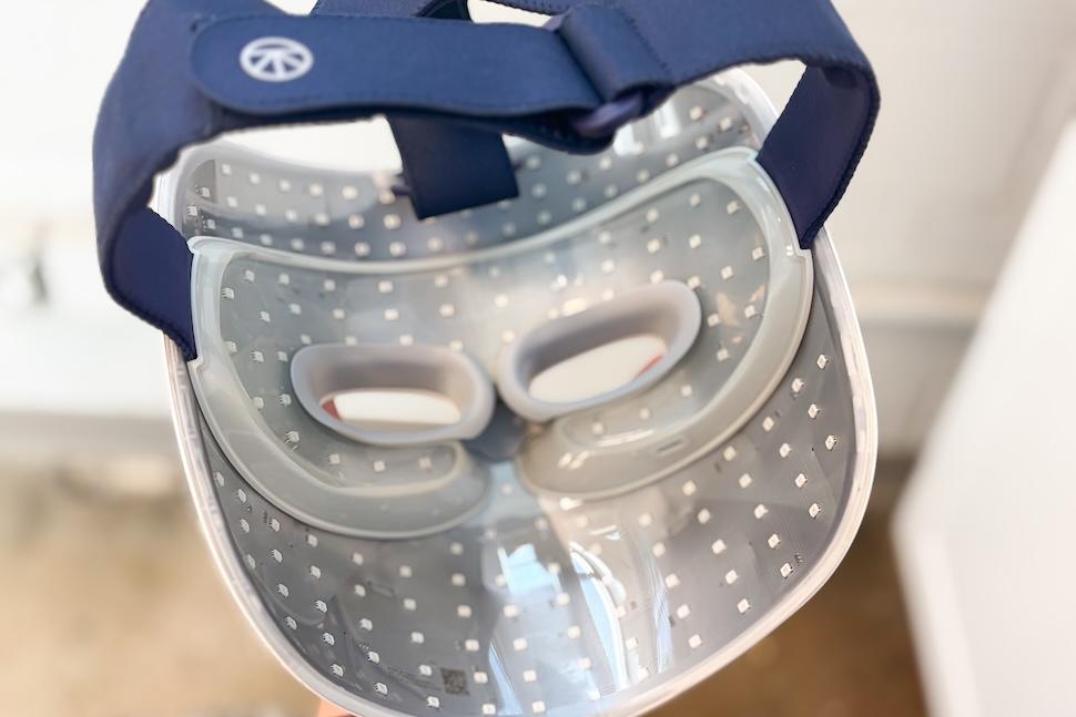 The Therabody TheraFace Mask Glo face down. It isn't lit up.