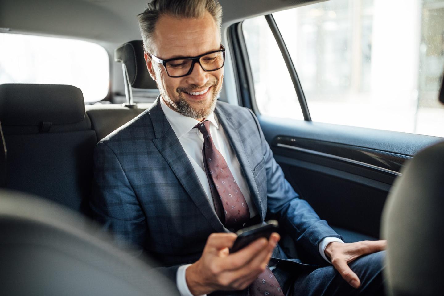 Wealthy man in car