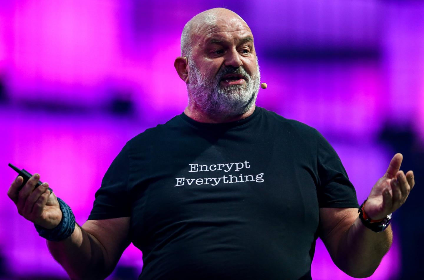 Werner Vogels, CTO, Amazon on stage.