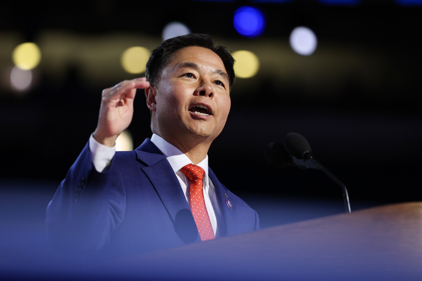 U.S. Rep. Ted Lieu (D-CA) during the Democratic National Convention on August 22, 2024 in Chicago, Illinois. (Photo: Justin Sullivan/Getty Images)