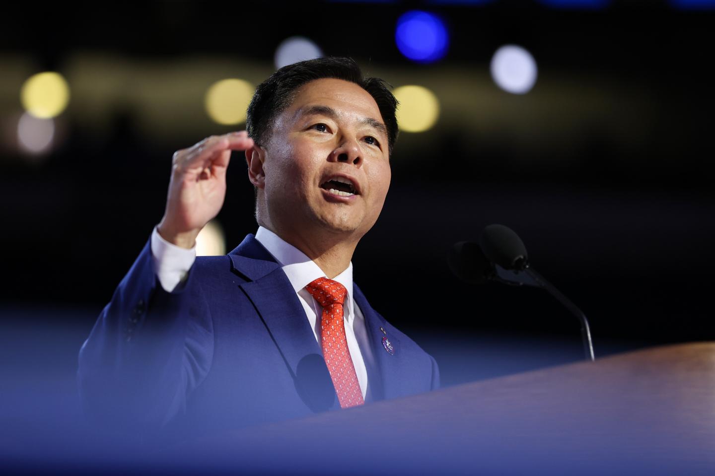 U.S. Rep. Ted Lieu (D-CA) during the Democratic National Convention on August 22, 2024 in Chicago, Illinois. (Photo: Justin Sullivan/Getty Images)