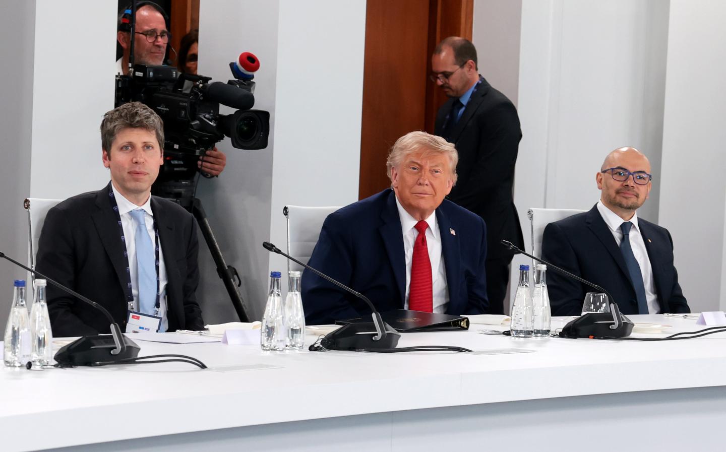 Trump, Sam Altman, and Demis Hassibis at the G7.