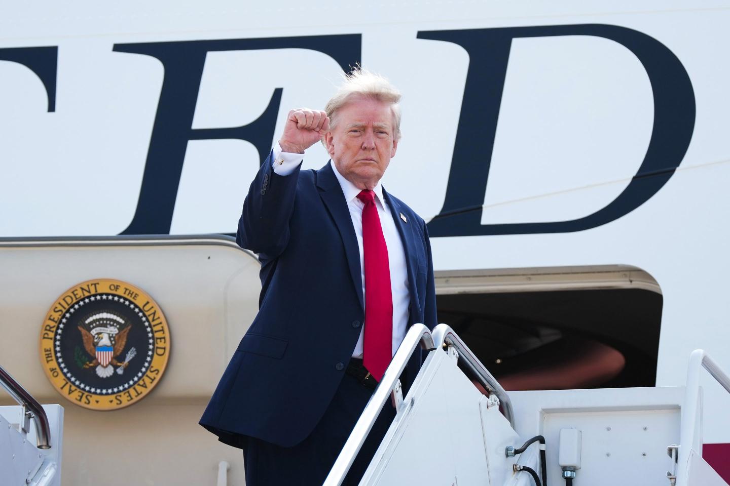 U.S. President Donald Trump boards Air Force One on July 01, 2026 at Joint Base Andrews, Md. 
