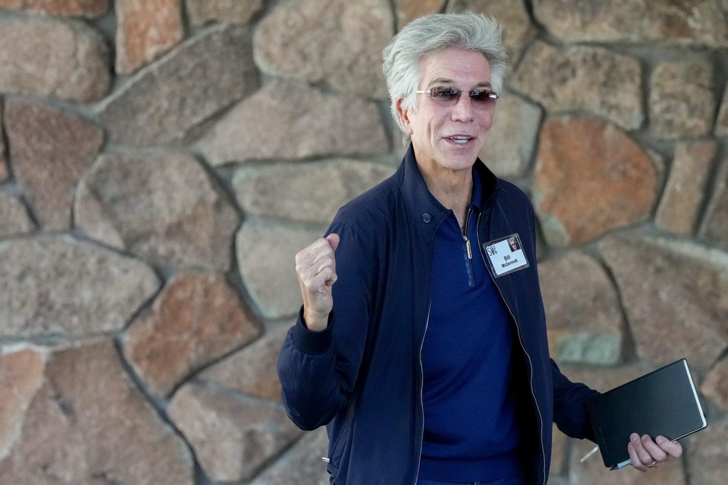 ServiceNow CEO Bill McDermott pumping his fist.
