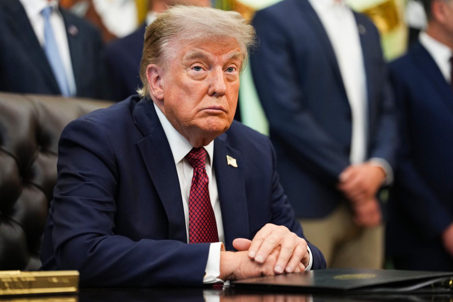 President Donald Trump makes an announcement on American nuclear innovation in the Oval Office at the White House on July 24, 2026 in Washington, DC.