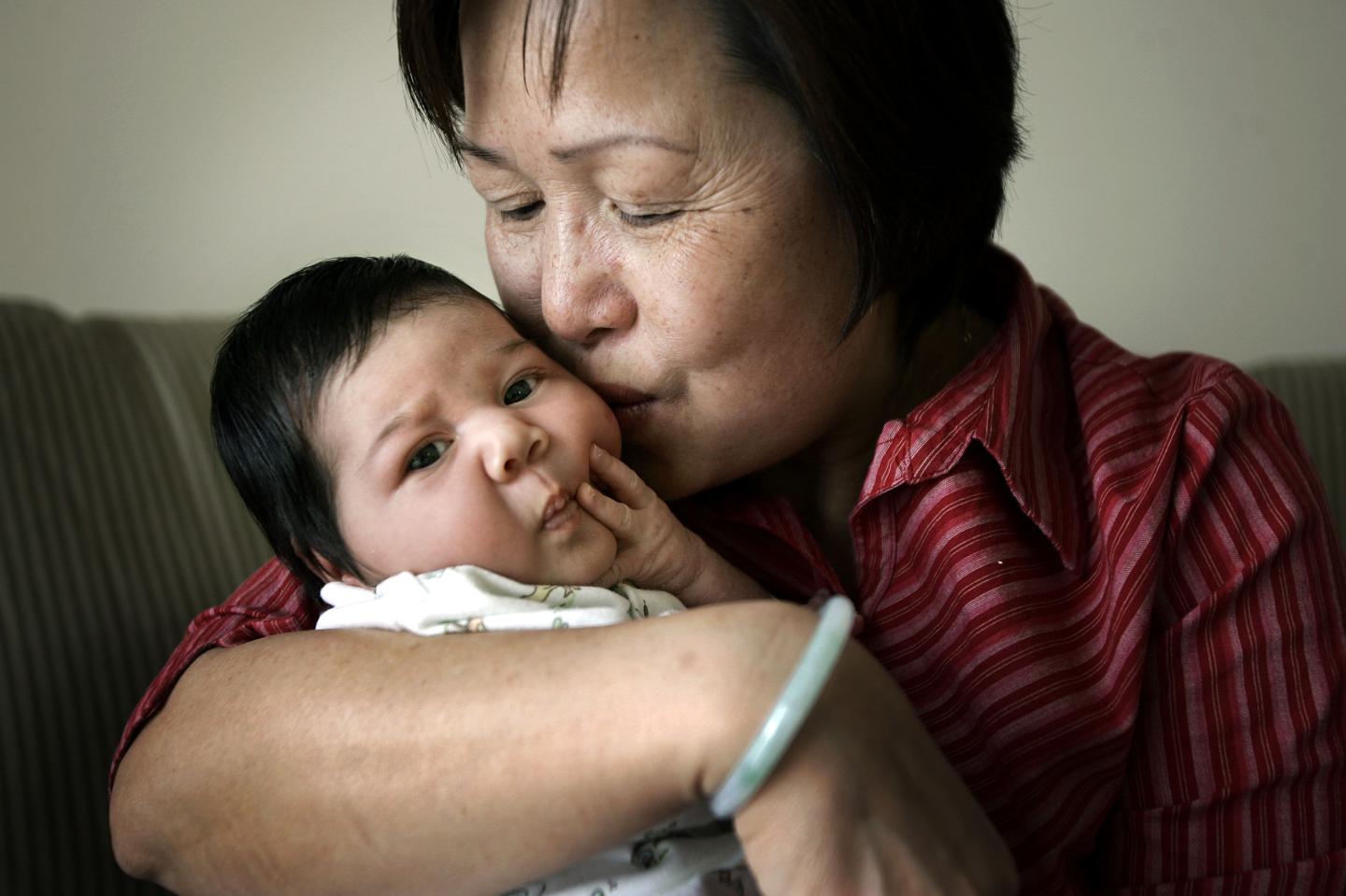 im Tran with her Grandaughter, two weeks old Alessandra on 28th October, 2005.