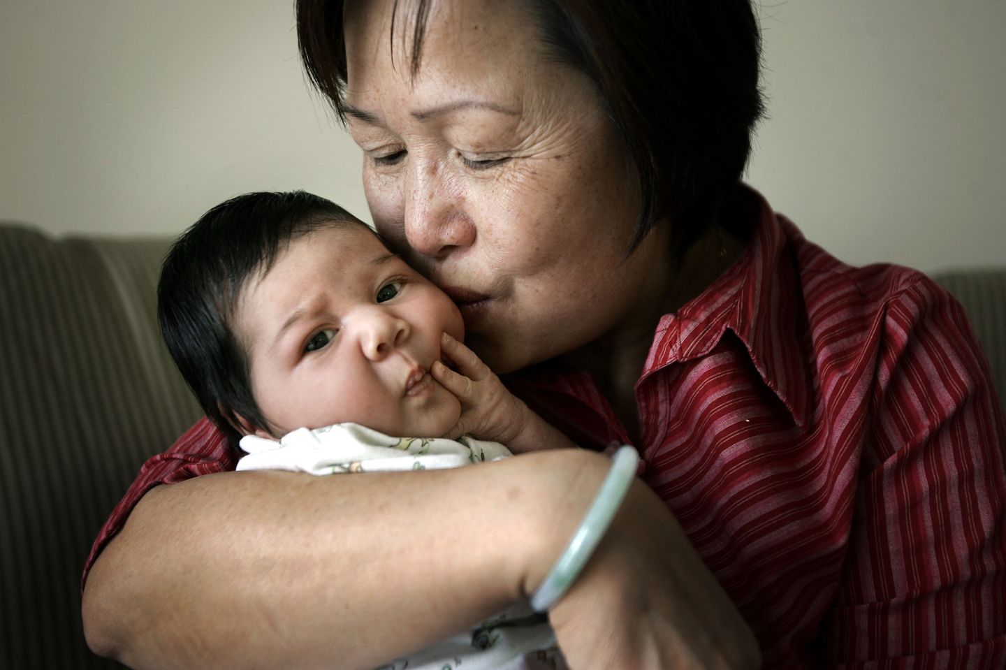 im Tran with her Grandaughter, two weeks old Alessandra on 28th October, 2005.