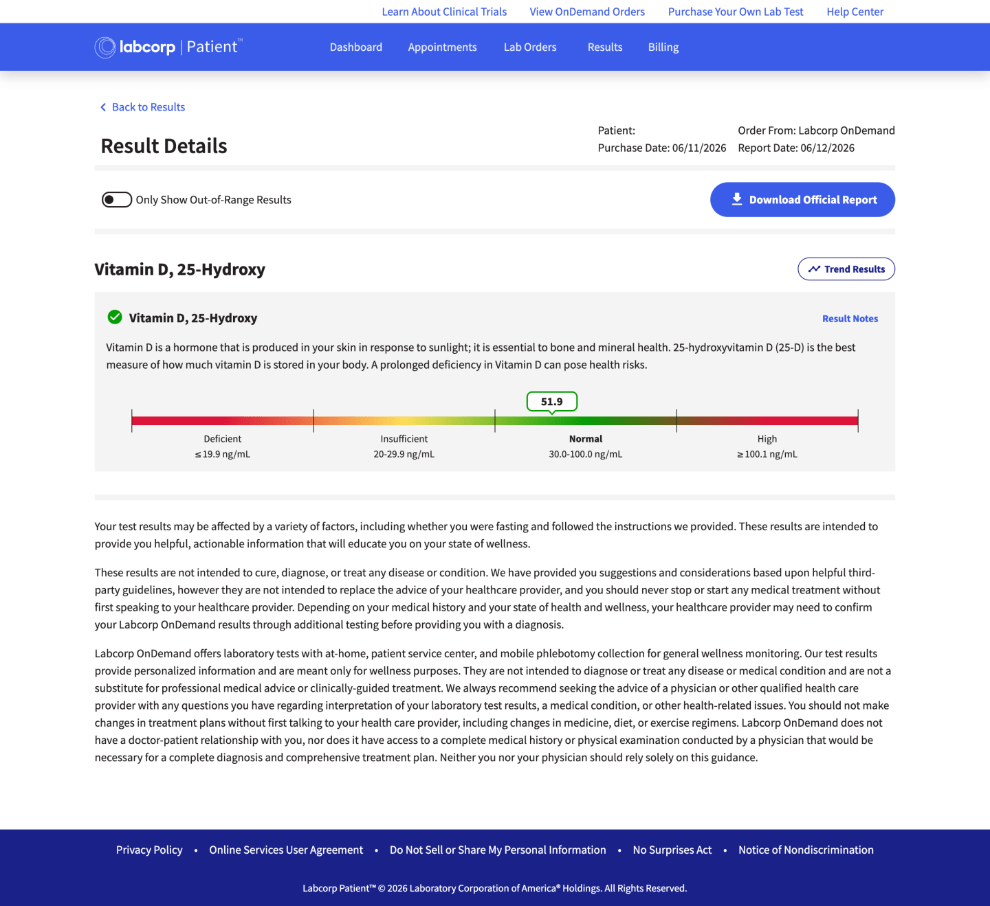 Labcorp as best vitamin D test