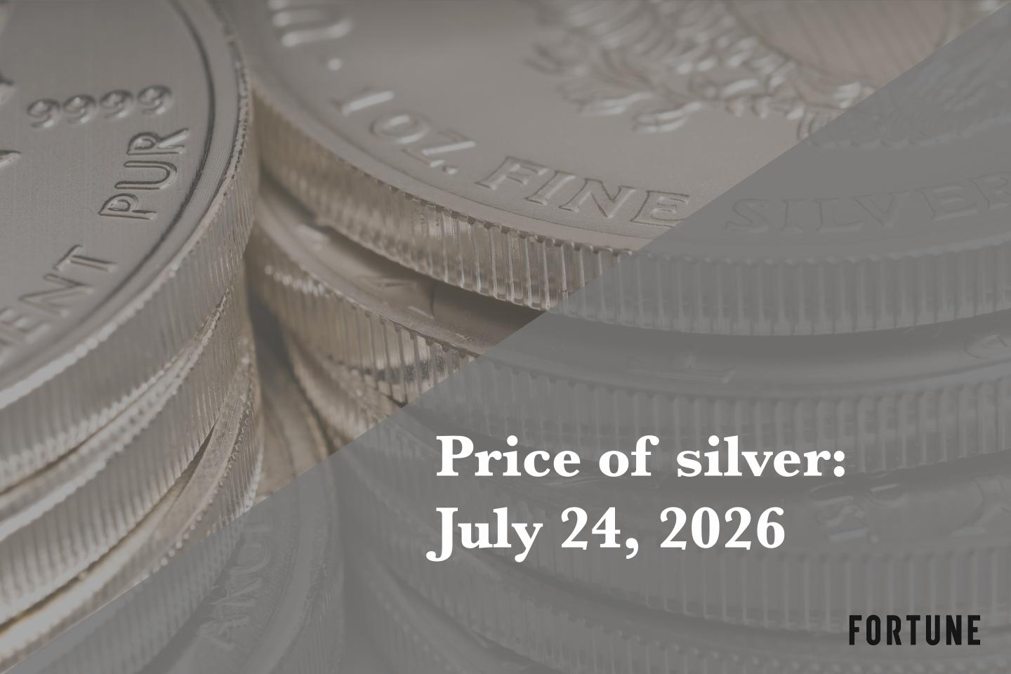 Current price of silver as of Friday, July 24, 2026