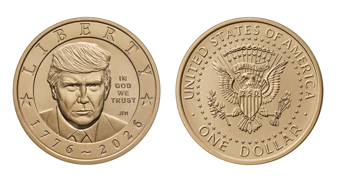 New 250th anniversary coin depicting Trump.