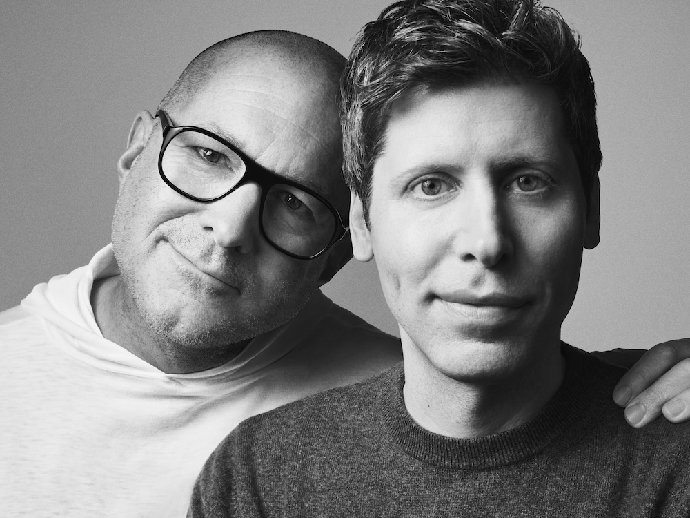 io Products co-founder Jony Ive and OpenAI CEO Sam Altman in a 2025 portrait. (Courtesy OpenAI)