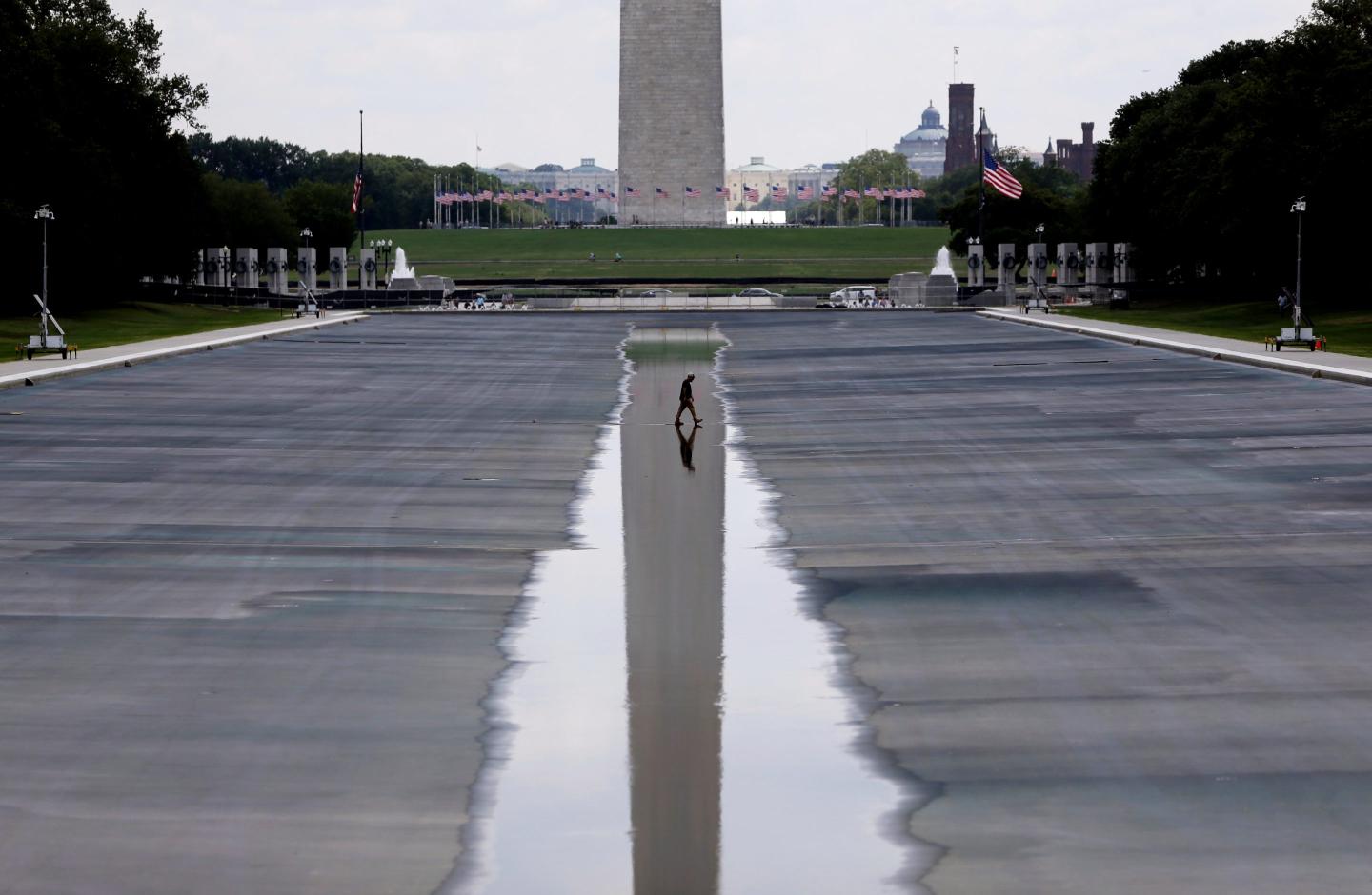 Trump blasts Pirro after she admitted Reflecting Pool damage was caused by botched installation and blamed Interior Dept. for not sharing information