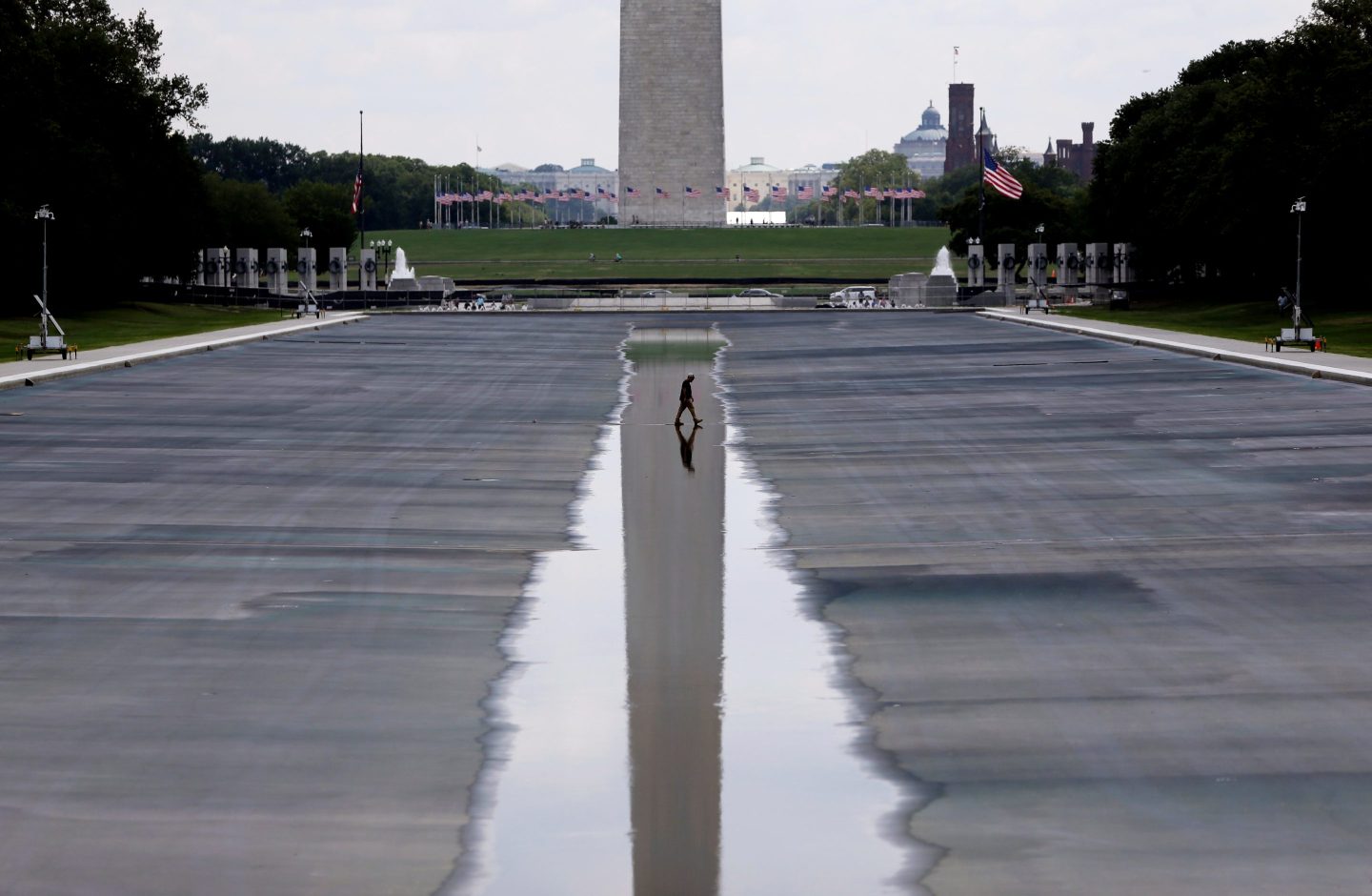 Trump blasts Pirro after she admitted Reflecting Pool damage was caused by botched installation and blamed Interior Dept. for not sharing information