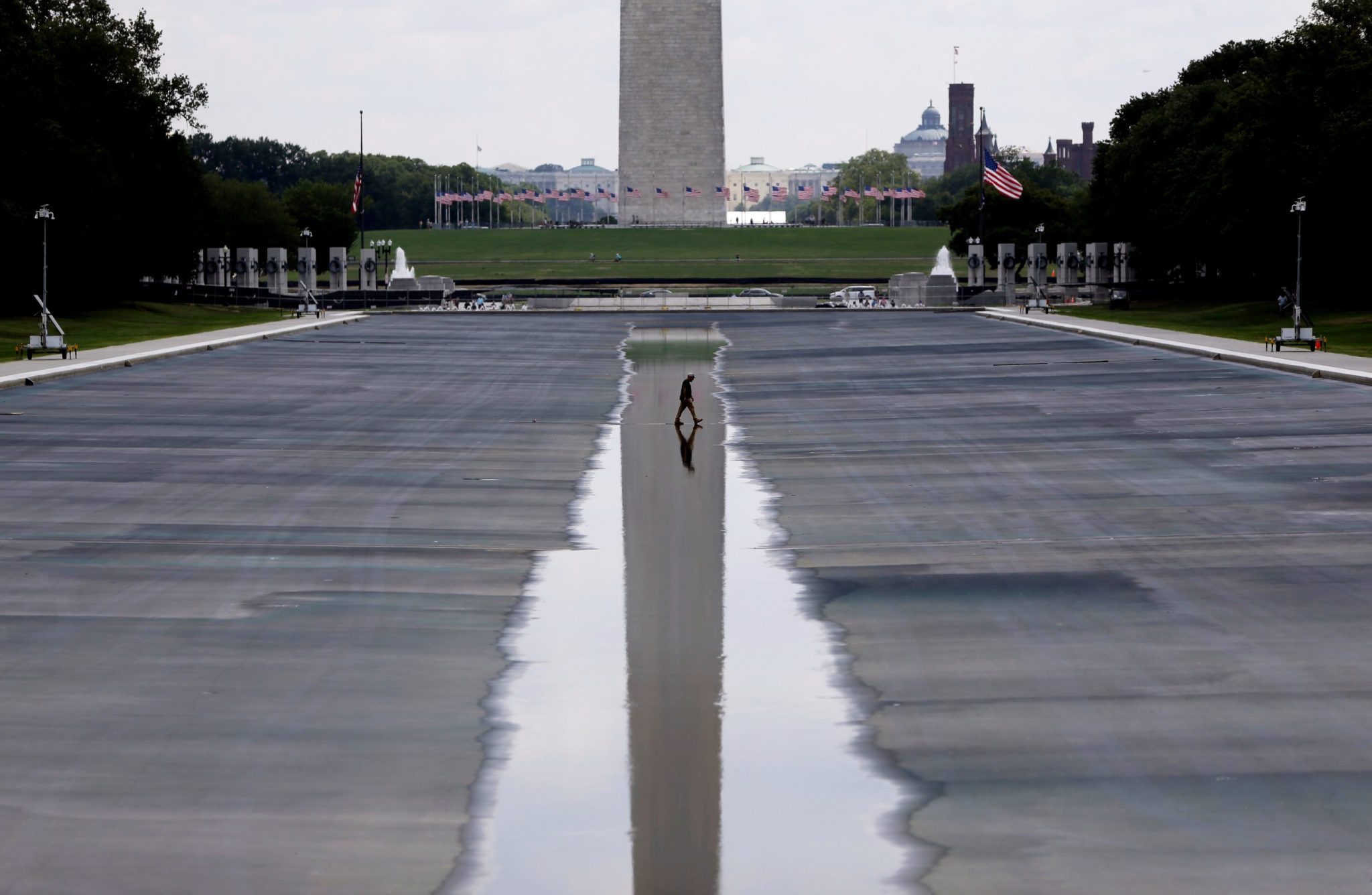Trump blasts Pirro after she admitted Reflecting Pool damage was caused by botched installation and blamed Interior Dept. for not sharing information