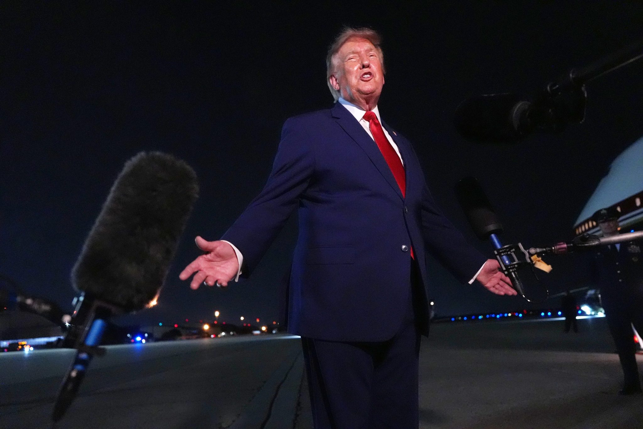 Trump blames the military for the Air Force One subterfuge and claims he wasn’t really scared. ‘I get a lot of threats’