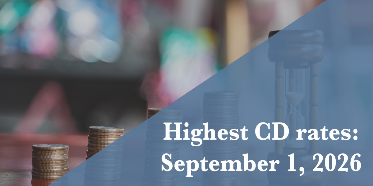 Top CD rates Tuesday, Sept. 1, 2026: Lock in up to up to 4.50%