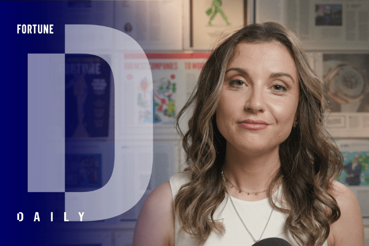 Fortune Daily video show graphic showing host Ellie Austin