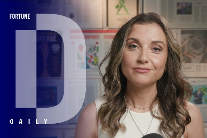 Fortune Daily video show graphic showing host Ellie Austin