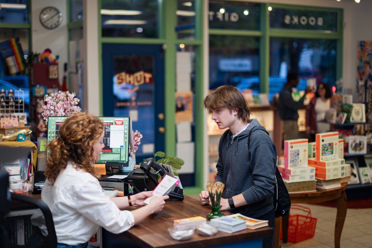 Teen asking for job at store