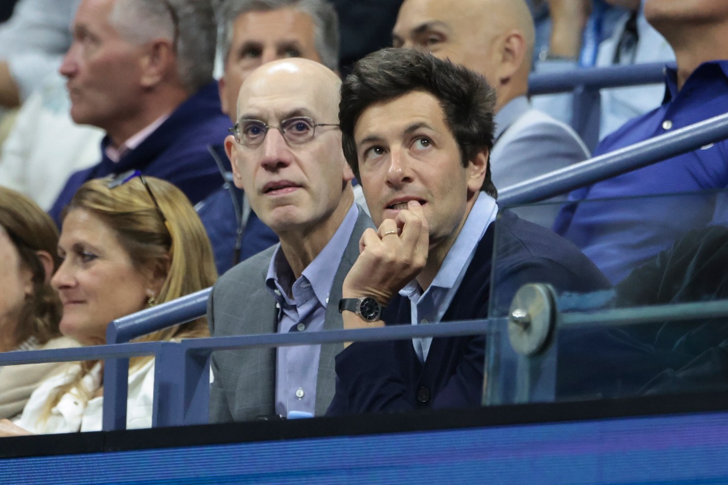 NBA Commissioner Adam Silver and Joshua Kushner attend day ten of the 2025 US Open Tennis Championships.