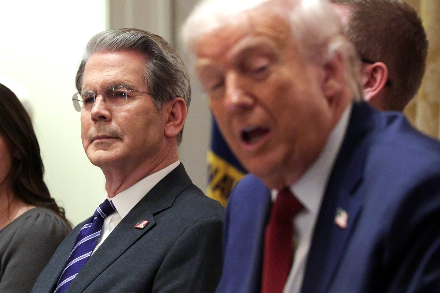 U.S. Treasury Secretary Scott Bessent attends a roundtable discussion with farmers hosted by President Donald Trump in the Cabinet Room of the White House on December 08, 2025 in Washington, DC.