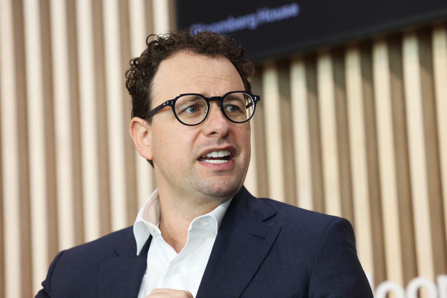 Man in glasses talking