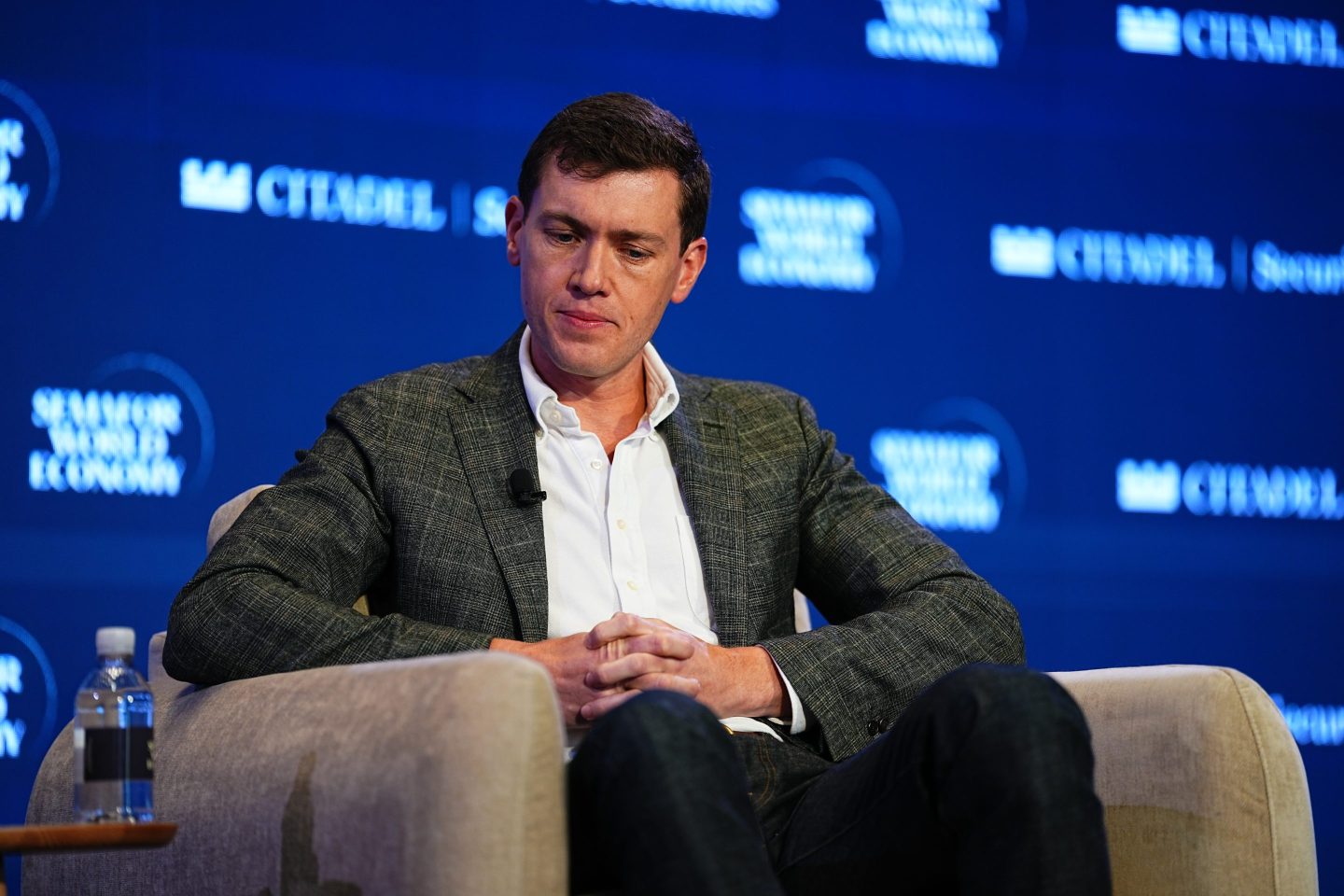 Garrett Langley, founder and chief executive officer of Flock Safety, at the Semafor World Economy Summit during the International Monetary Fund (IMF) and World Bank Spring meetings.