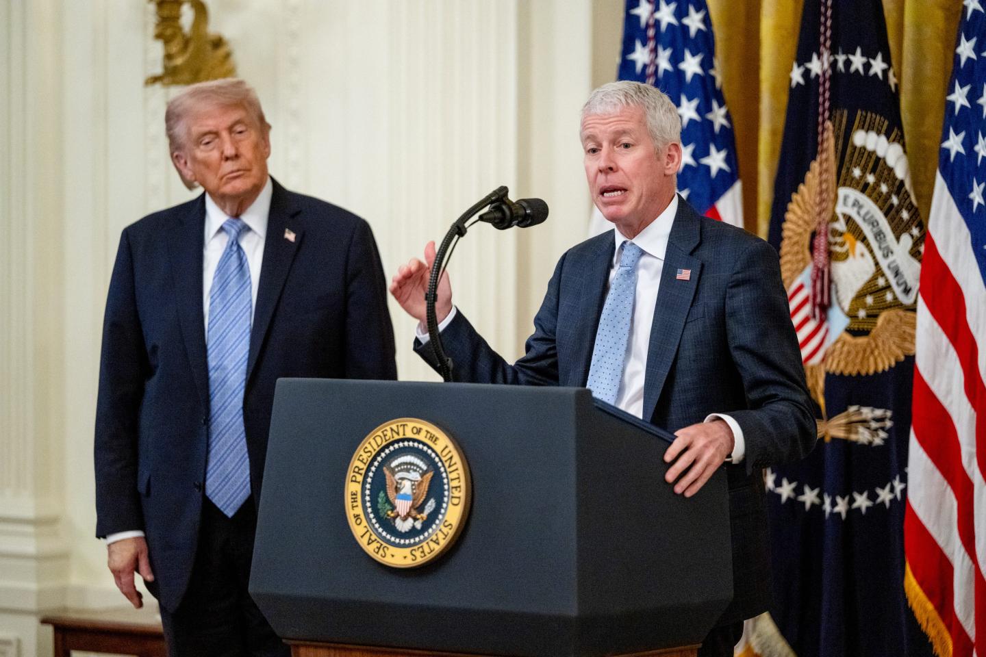 Photo of Chris Wright speaking at a podium