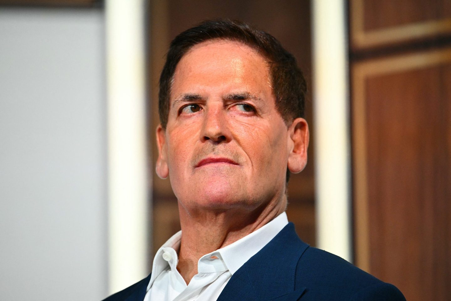 US businessman Mark Cuban listens during a healthcare affordability event in the South Court Auditorium of The White House in Washington, DC.