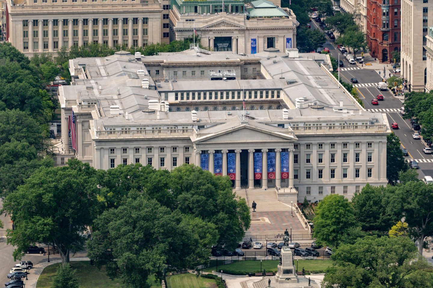 The US Treasury Department in Washington, DC, US.
