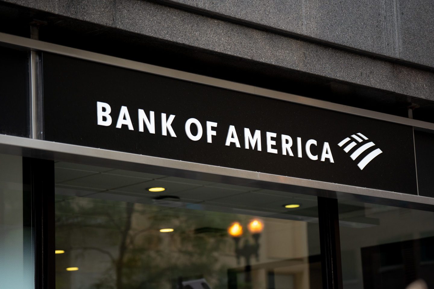 Bank of America logo sign is seen in Chicago, Illinois, United States.
