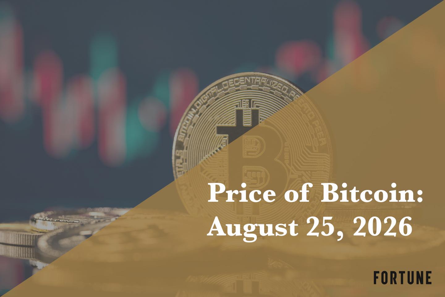 Current price of Bitcoin for Aug. 25, 2026
