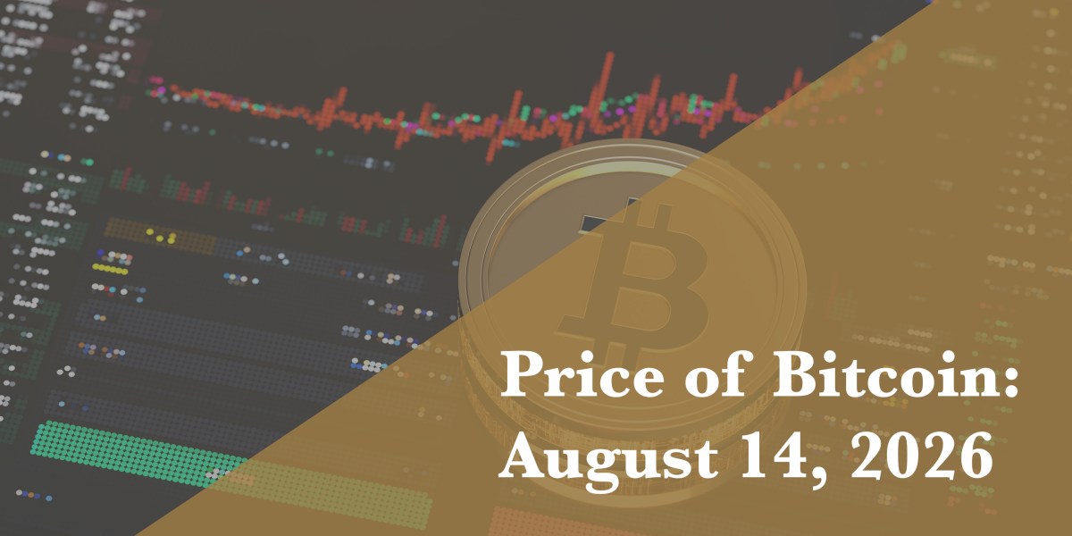 Current price of Bitcoin for Aug 14, 2026
