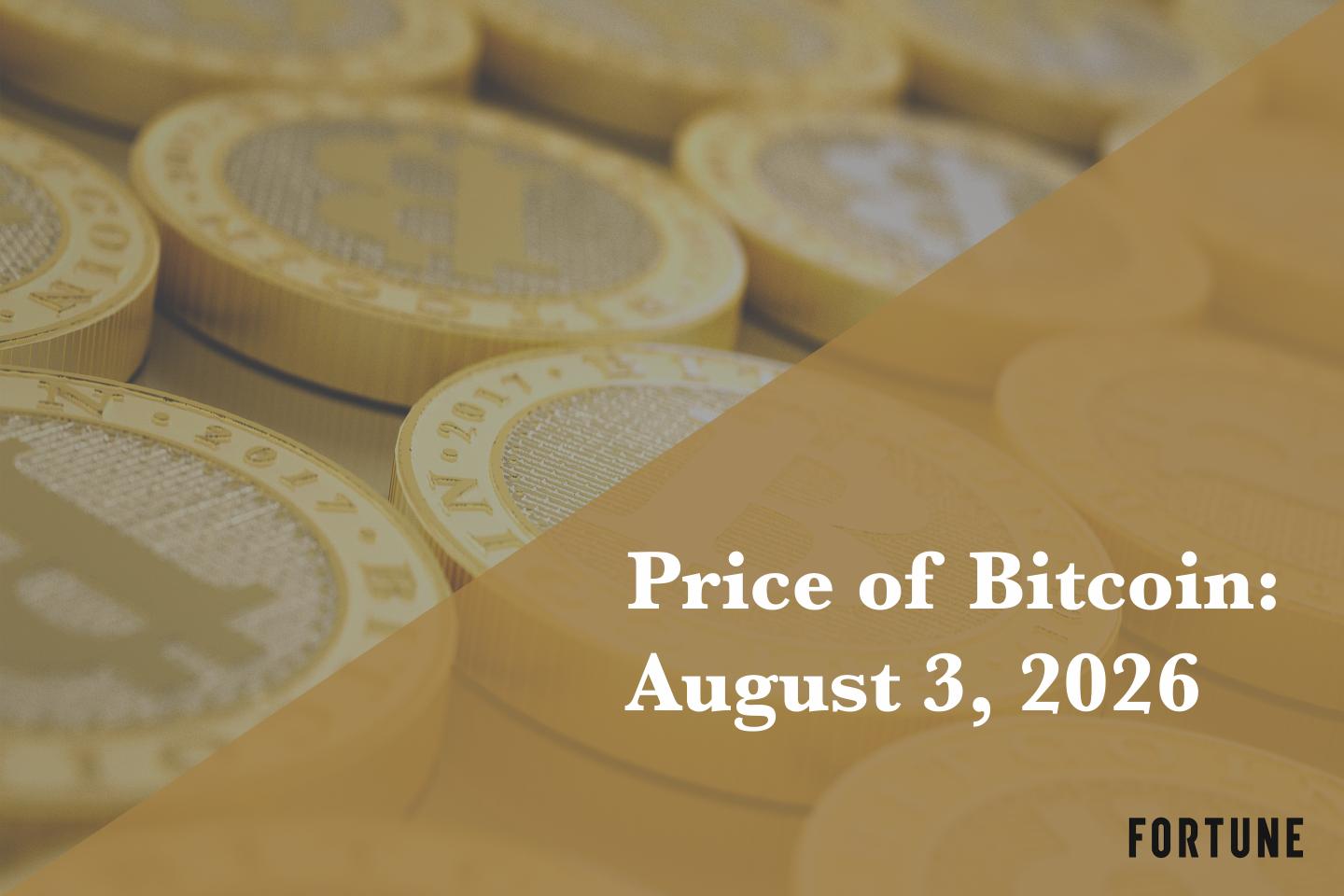 Current price of Bitcoin for August 3, 2026