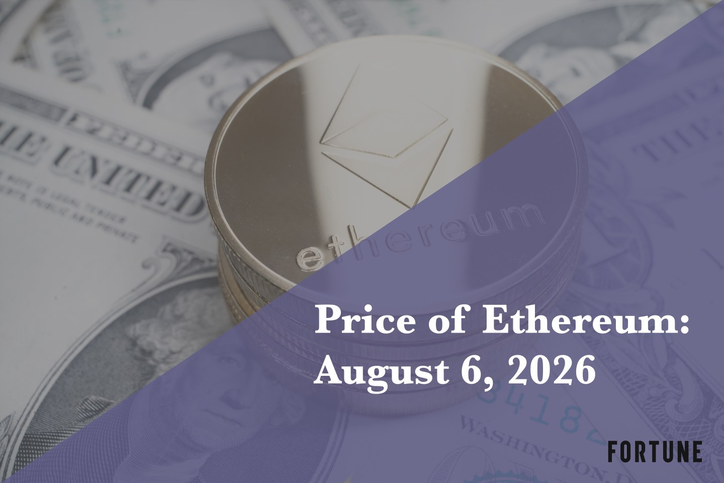Current price of Ethereum for Aug. 6, 2026