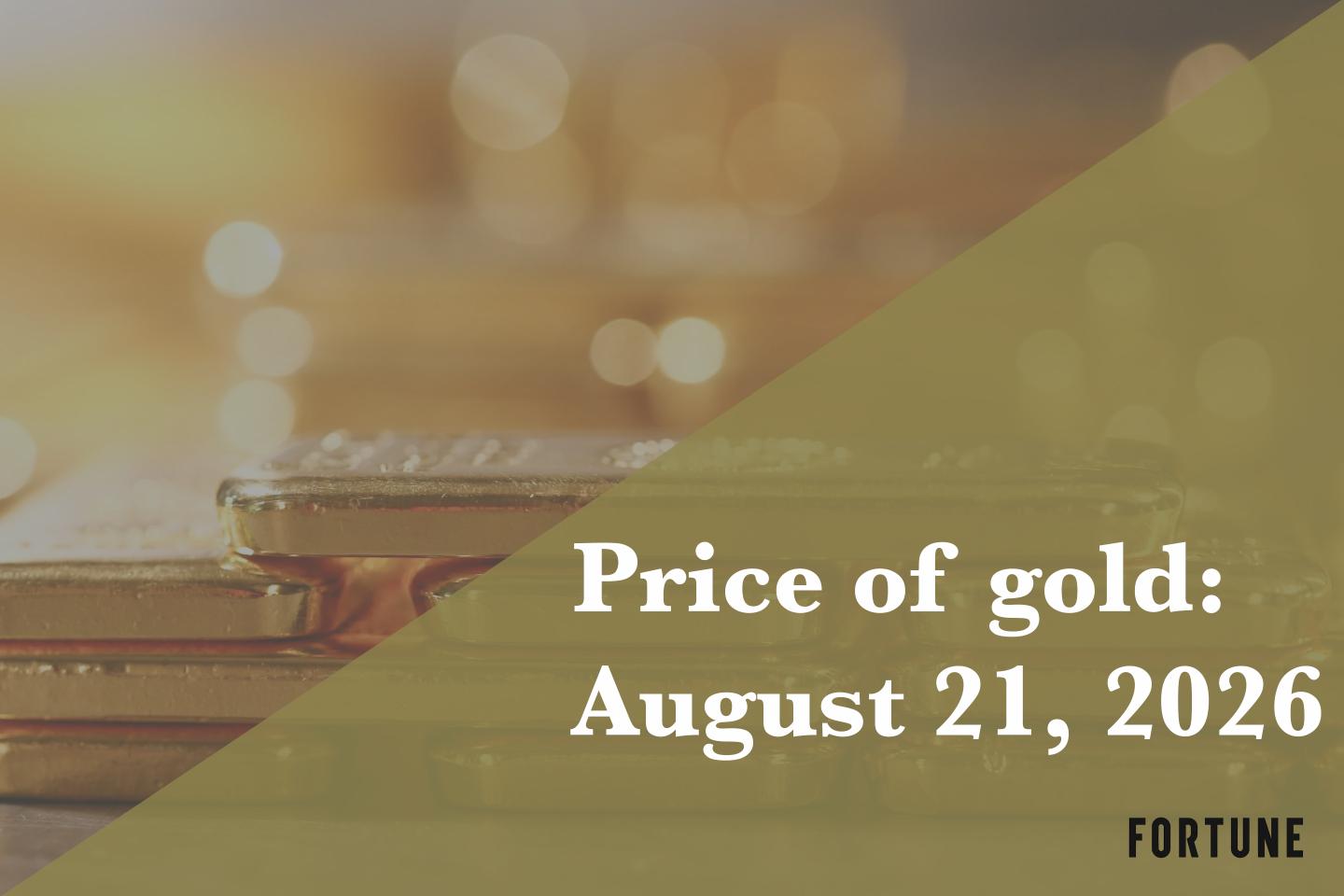 Current price of gold as of August 21, 2026