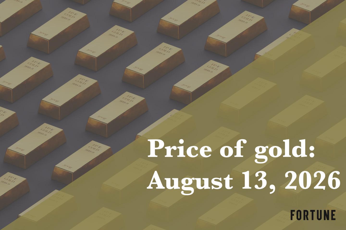 Current price of gold as of August 13, 2026