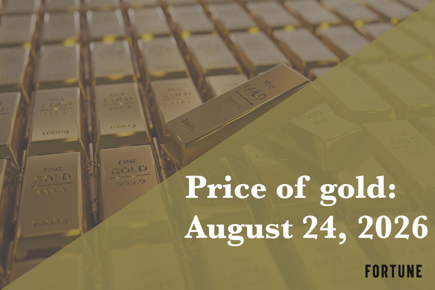 Current price of gold as of August 24, 2026