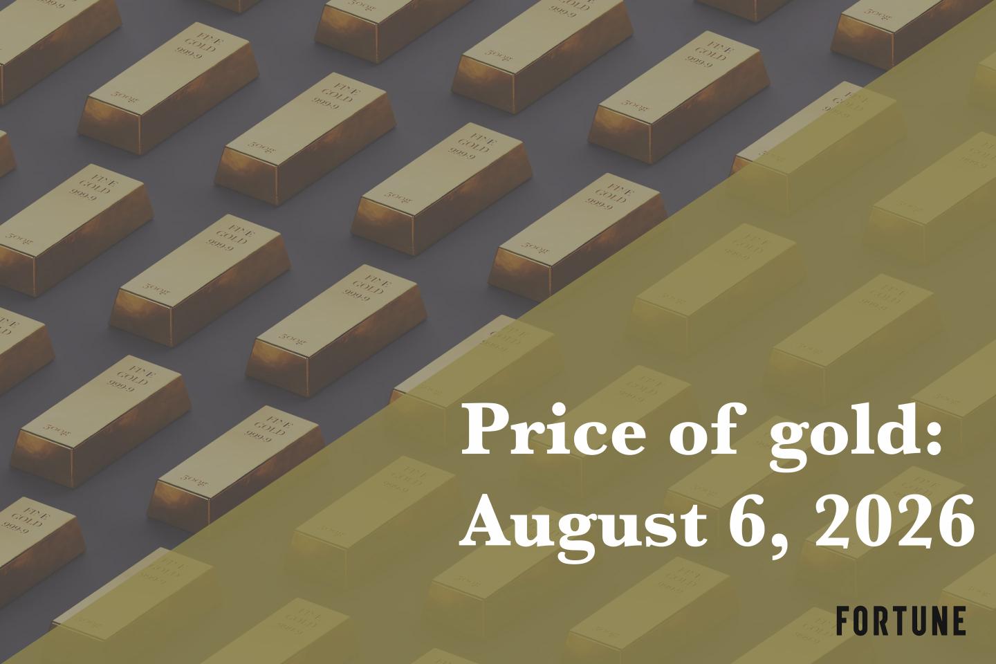 Current price of gold as of August 6, 2026