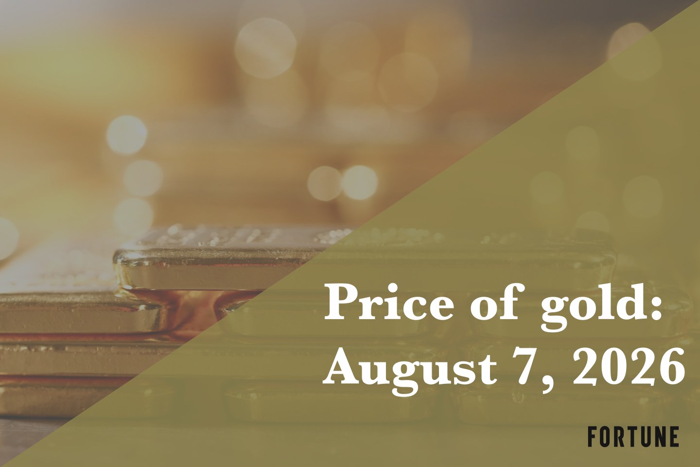 Current price of gold as of August 7, 2026