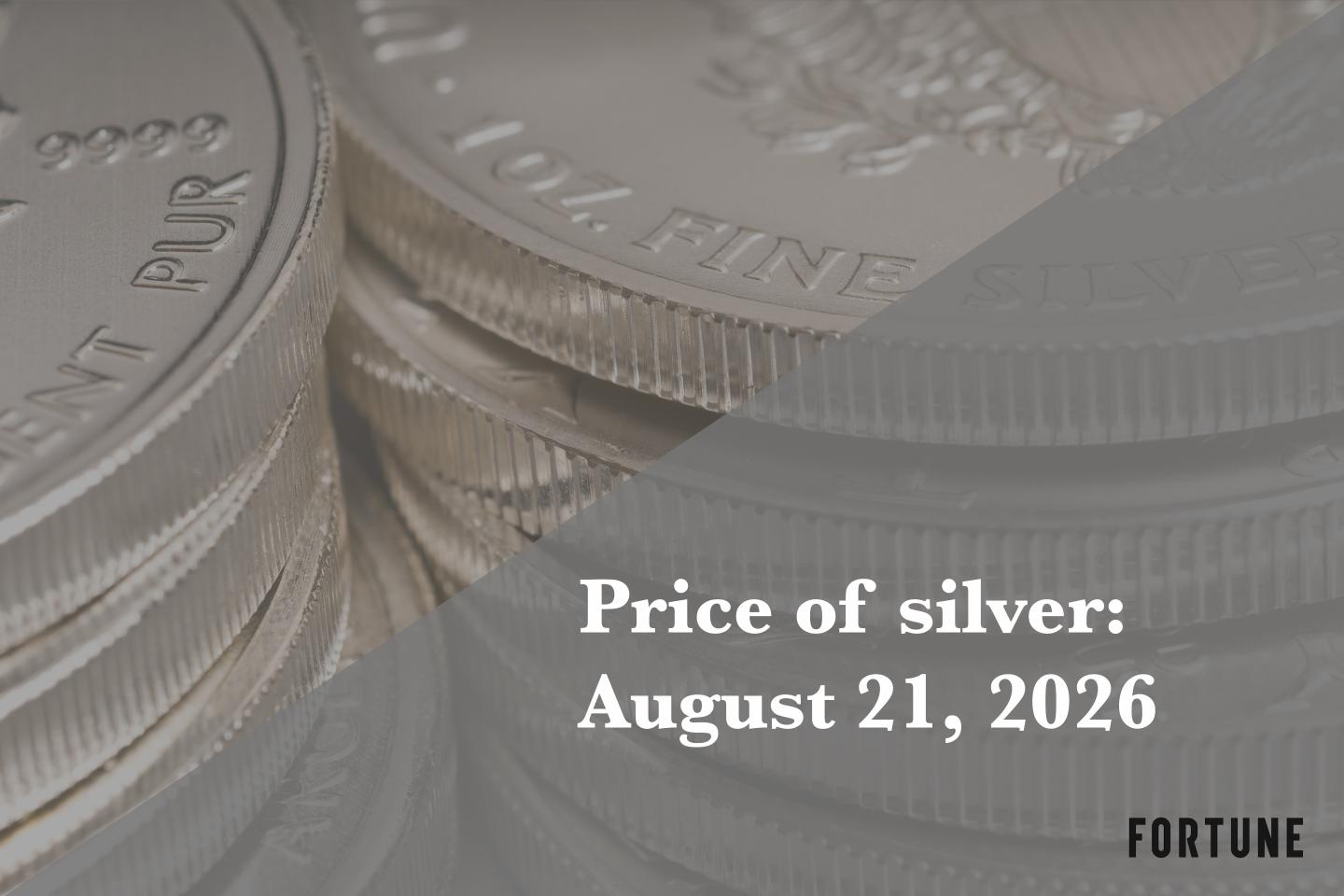 Current price of silver as of Friday, Aug. 21, 2026