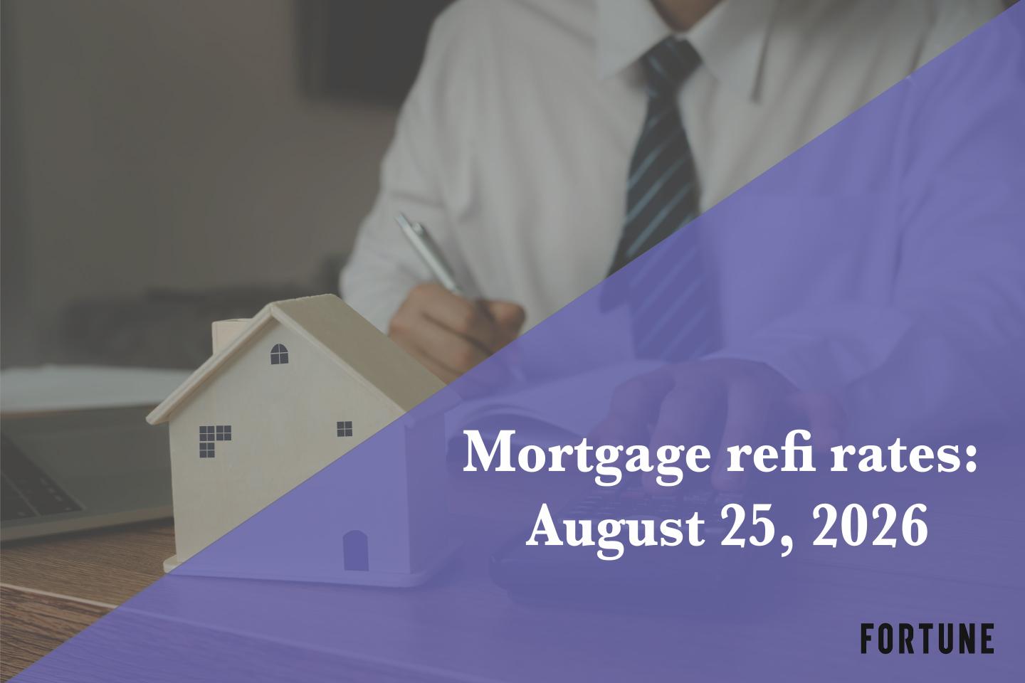 Current refi mortgage rates report for Aug. 25, 2026