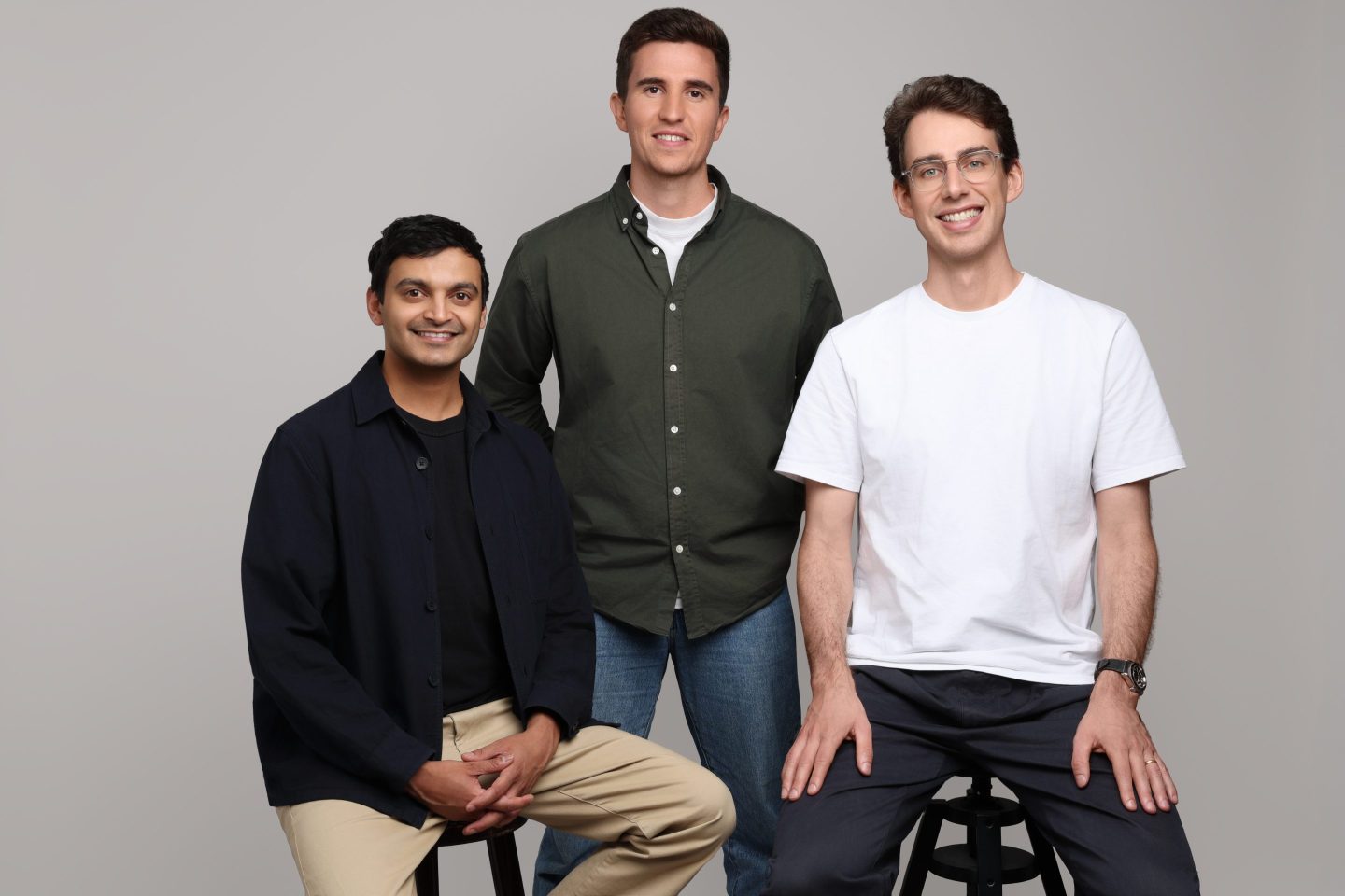 Shakeel Lala (L), Ben Robertson and Hardy Michel, co-founders of Marloo.